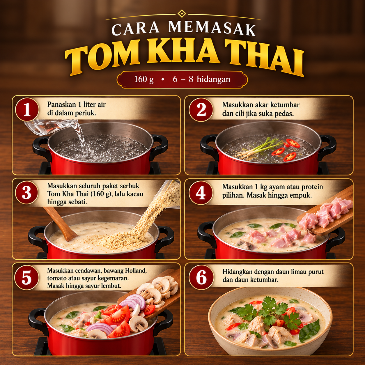 Cara masak Tom Kha