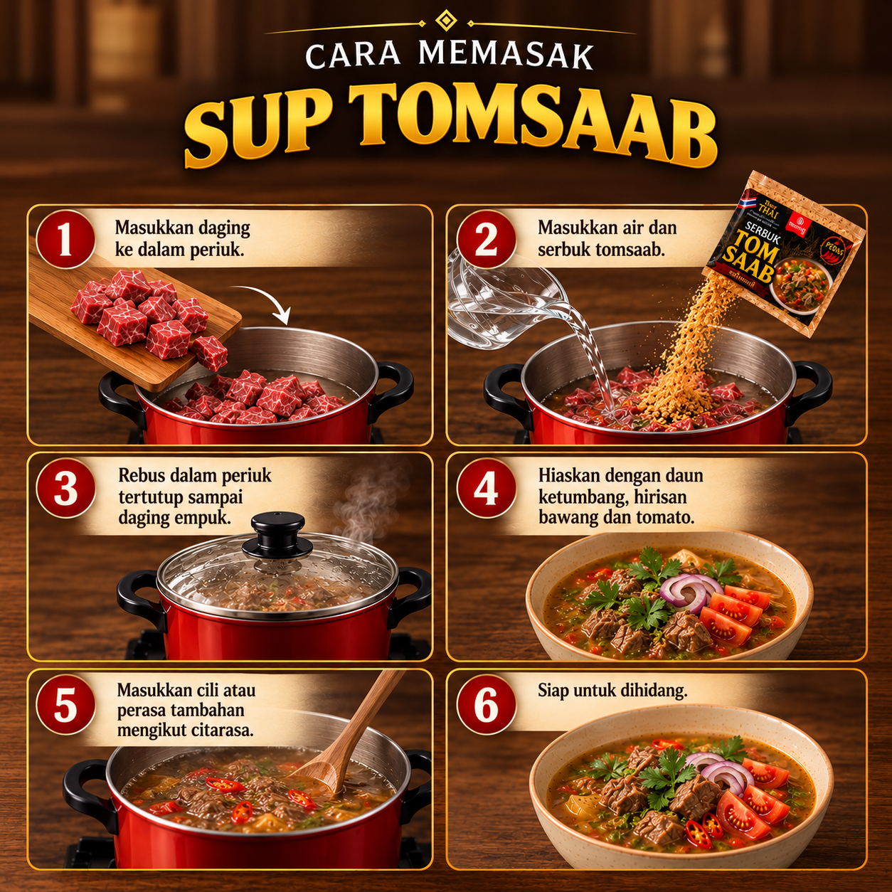 Cara masak Tom Saab